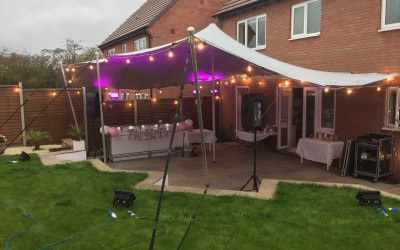 8m x 6m Stretch tent connect to house for 30th B'day