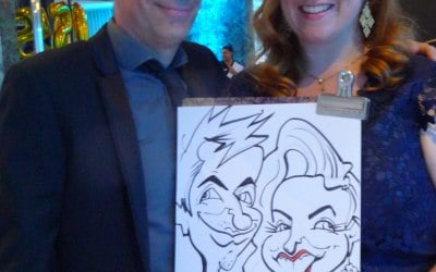 On the spot caricature at a 50th birthday