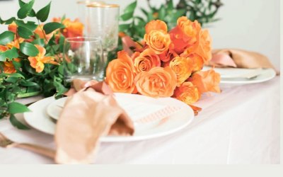 Chic table styling and a foliage Table runner/garland