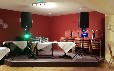 Speaker and Small lighting hire for a Wedding