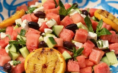 Fresh watermelon salad for a summer party