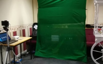 Our New Green Screen Photo Station. 