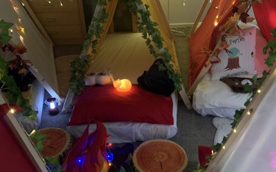 Woodland sleepover tents