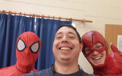 Hanging out with Spidey and The Flash