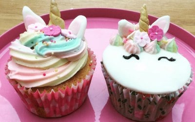 Unicorn Cupcakes - part of our Unicorn Party Package or can be ordered as a batch of cupcakes