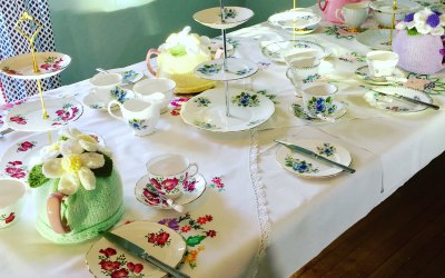 A Vintage Afternoon Tea Party - Table set just need to add the cakes