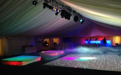 Lighting supplied for a 21st Birthday in a marquee.