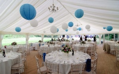 Marquee with drapes to hire