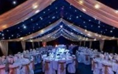 Marquee with drape lining for hire