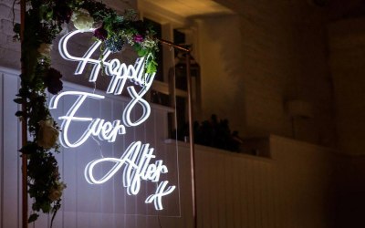 Neon sign for wedding hire