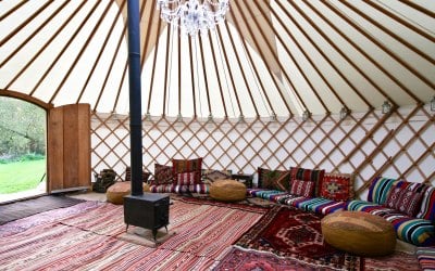 A chill out interior ideal for yurt parties