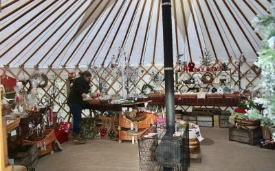 Pop Up Christmas Shop in a yurt