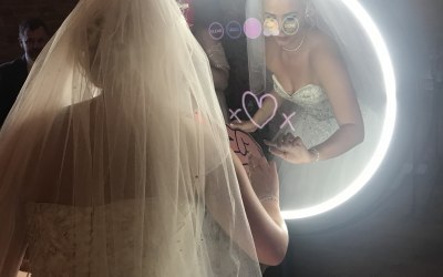 Bride at Luxury Beauty Mirror Booth