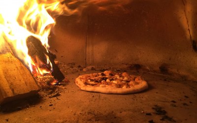 Inside our wood-fired oven