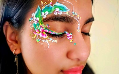 Adult glitter face painting for corporate events