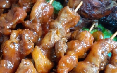 Adobo Jerk Skewers, are a big hit in out meat platters