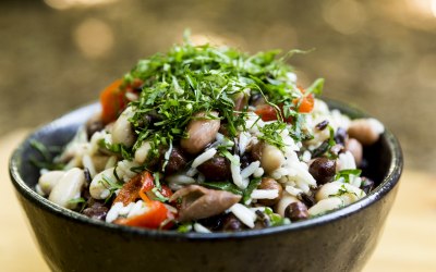 Vegan lentil and quinoa Super food salad.