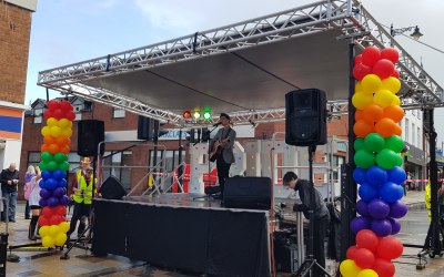 Our floating roof stage in action