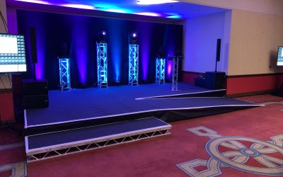 Stage, lighting and set designed, installed and operated by Events ML