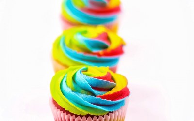 Rainbow Tropical Punch Cupcakes 