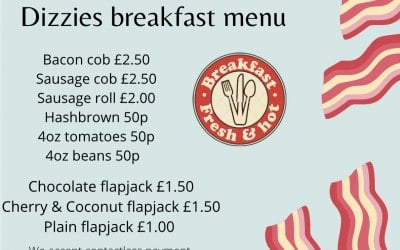 An example of our breakfast menu 