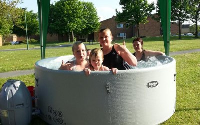 The family will love to hire this hot tub