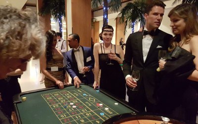Guests of L'Oreal enjoying playing roulette at one of our tables
