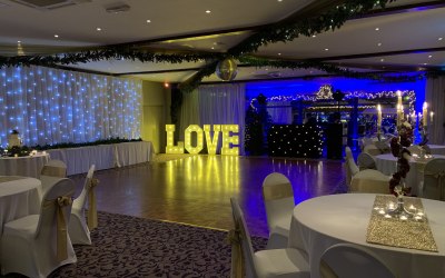Wickwoods Country Club with White LOVE letters