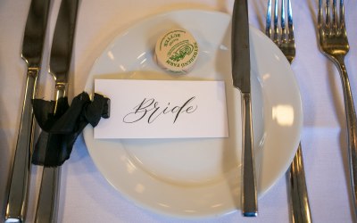 Place Card with Silk Ribbon