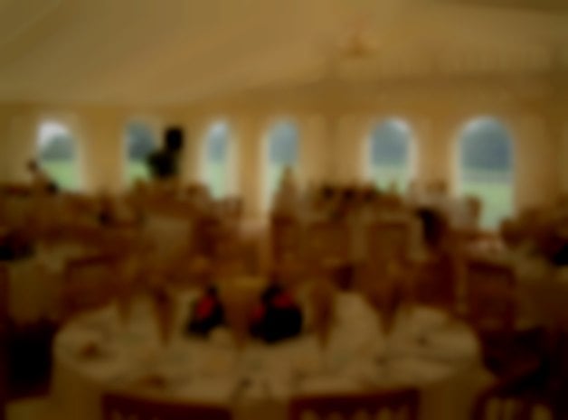 Tables all laid, ready for the wedding party to arrice Marquee wedding caterers in Cheshire