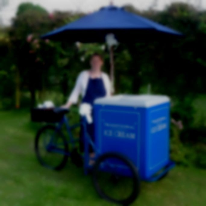 Traditional Ice Cream Vintage Pashley Tricycle serving award winning local Jersey dairy ice creams and sorbets