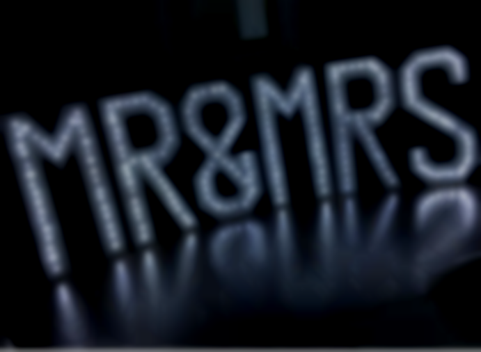 mr & mrs led light up hire £175