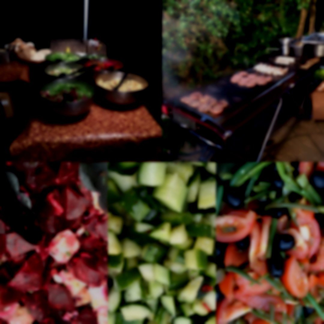 BBQ with freshly prepared salads