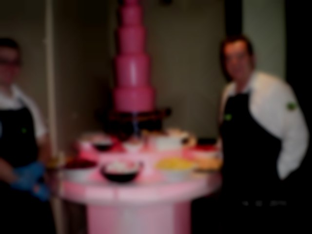 Pink chocolate fountain