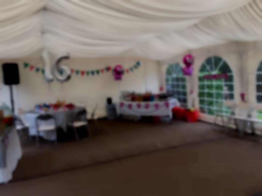 6x10 Meter Marquee with Roof Lining, Pole Curtains & Carpet 6x10 Meter Marquee Hire Lining With Carpet