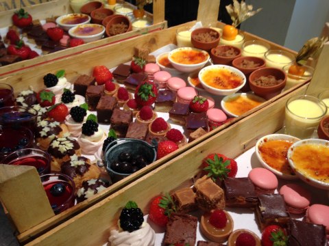 Dessert Box including Brownie, Creme brûlée, Mini Meringues, Millionaire Shortbread, Lemon Posset, Mini Apple Crumble, Chocolate Tart