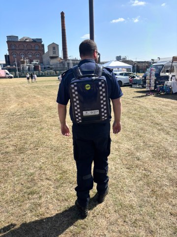 Mathew on patrol at a care festival 