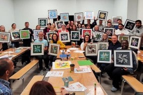 Framed origami art with Britvic plc