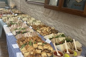 Large buffet including pasta and salads
