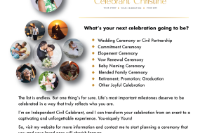 Celebrant Christine Celebrant
Hire Profile 1