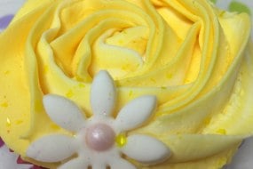 Spring time yellow rose cupcake