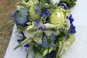 Blue and Cream Brides Bouquet