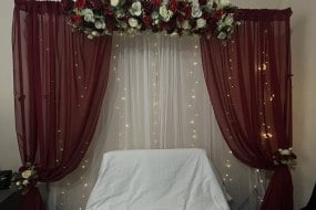 Simple Red & White Engagement Stage