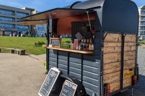 Our horse box on our regular pitch in Westward Ho! 