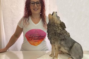 Carved wolf cake “Howling at the Moon”