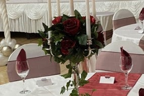 A bespoke table centrepiece made to the bride and grooms specific instructions