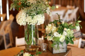 Barn style centrepieces