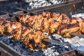 chicken kebab on the grill