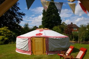 Our 5.8m Yurt Yurt in the summer sun