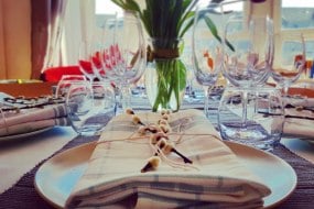 Private dinner table setting